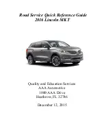 Предварительный просмотр 1 страницы Lincoln 2016 MKT Service Quick Reference Manual