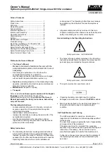 Lincoln 609-29232-1 Owner'S Manual предпросмотр