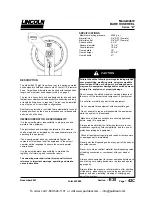 Preview for 1 page of Lincoln 84672 Manual