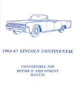 Предварительный просмотр 1 страницы Lincoln Continental 1964 Convertible Top Repair & Adjustment Manual