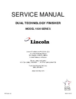 Preview for 1 page of Lincoln Dual Technology Finisher 1921 Service Manual