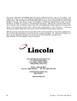 Preview for 20 page of Lincoln IMPINGER 1000 series Installation & Operating Instructions Manual