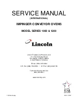 Lincoln Impinger 1002 Service Manual preview