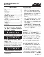 Preview for 9 page of Lincoln IMPINGER 1162 Operating Instructions Manual