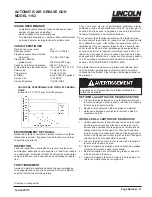 Preview for 11 page of Lincoln IMPINGER 1162 Operating Instructions Manual