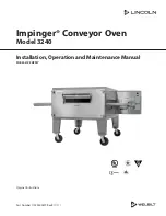 Lincoln Impinger 3240 Series Installation, Operation And Maintenance Manual preview