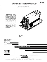 Lincoln INVERTEC V350-PRO CE Operator'S Manual preview