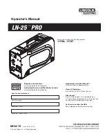 Lincoln LN-25 PRO Operator'S Manual предпросмотр