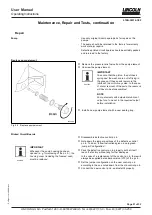 Предварительный просмотр 21 страницы Lincoln QUICKLUB 203 User Manual