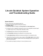 Lincoln Quicklub Series Operation And Troubleshooting Manual preview