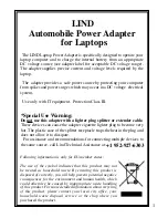 Preview for 34 page of LIND DC Power Adapters Operating Instructions Manual