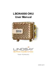 Предварительный просмотр 1 страницы Lindsay Broadband LBON4000 ONU User Manual