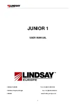 Preview for 1 page of Lindsay JUNIOR 1 User Manual