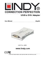 Предварительный просмотр 1 страницы Lindy USB to DVI-I Adapter 42883 User Manual