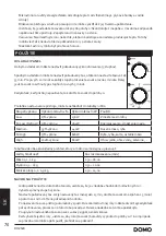 Preview for 70 page of Linea 2000 DOMO DO2520 Instruction Manual