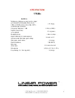 Предварительный просмотр 7 страницы Linear Power 1752S Owner'S Operation Manual And Installation Manual