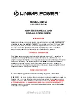 Предварительный просмотр 1 страницы Linear Power 302IQ Owner'S Manual And Installation Manual