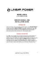 Linear Power 652IQ Owner'S Manual And Installation Manual предпросмотр