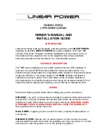 Linear Power 992IQ Owner'S Manual And Installation Manual предпросмотр