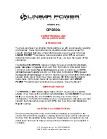 Предварительный просмотр 1 страницы Linear Power DPS500 Owner'S Manual And Installation Manual