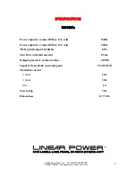 Preview for 5 page of Linear Power LINEAR POWER 1001SW Owner'S Manual And Installation Manual