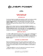 Linear Power LP50 Owner'S Manual And Installation Manual предпросмотр