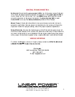 Предварительный просмотр 4 страницы Linear Power LP50 Owner'S Manual And Installation Manual