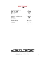 Предварительный просмотр 5 страницы Linear Power LP50 Owner'S Manual And Installation Manual