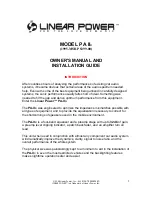 Linear Power PA II Owner'S Manual preview