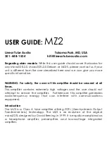 Preview for 1 page of Linear Tube Audio MZ2 Series User Manual