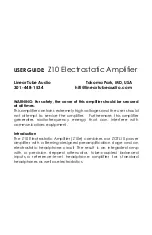 Предварительный просмотр 1 страницы Linear Tube Audio Z10 Seriers User Manual