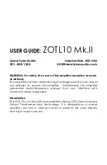 Preview for 1 page of Linear Tube Audio ZOTL10 Mk.II User Manual