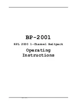 Linear BP-2001 Operating Instructions Manual preview