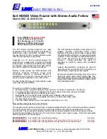 Preview for 1 page of Link electronics 862-XL804HD/3A Specification Sheet