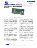 Предварительный просмотр 1 страницы Link electronics AES ANALOG TONE GENERATOR 812-OP/E Specification Sheet