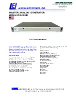 Link electronics Master Analog Generator SPG-812/SD Specification Sheet предпросмотр