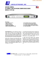 Link electronics SD SDI Video Closed Caption Encoder/Decoder PDP-886 Specifications предпросмотр