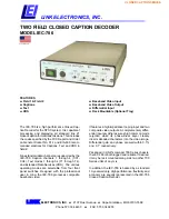 Link electronics Two Field Closed Caption Decoder IEC-786 Specification Sheet предпросмотр