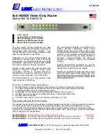 Preview for 1 page of Link 8x8 HD/SDI Specification Sheet