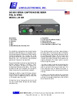 Предварительный просмотр 1 страницы Link SD SDI Open Caption Decoder LEI-589 Specifications