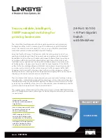 Предварительный просмотр 1 страницы Linksys 24-Port 10/100 + 4-Port Gigabit Product Sheet