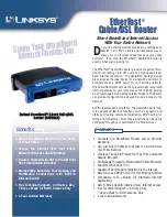 Linksys BEFSR11 - EtherFast Cable/DSL Router Specifications preview