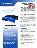 Linksys BEFSR81 - EtherFast Cable/DSL Router Specifications preview