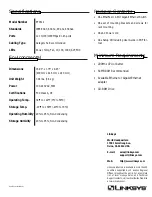 Preview for 2 page of Linksys EF3512 - EtherFast Gigabit Ethernet Switch Specifications