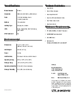 Preview for 2 page of Linksys EFG120 - EtherFast Network Attached Storage NAS Server Specifications