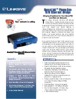 Linksys HomeLink HPB200 Specification Sheet preview