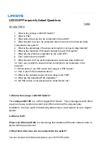 Предварительный просмотр 1 страницы Linksys LGS116P Frequently Asked Questions