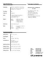 Preview for 2 page of Linksys PCMLM56 - EtherFast - 56 Kbps Network Specifications