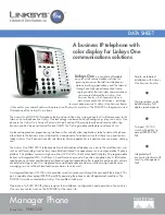 Preview for 1 page of Linksys PHM1200 - One VoIP Phone Datasheet