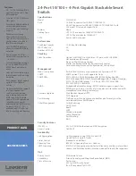 Preview for 2 page of Linksys SLM224G4S Specifications